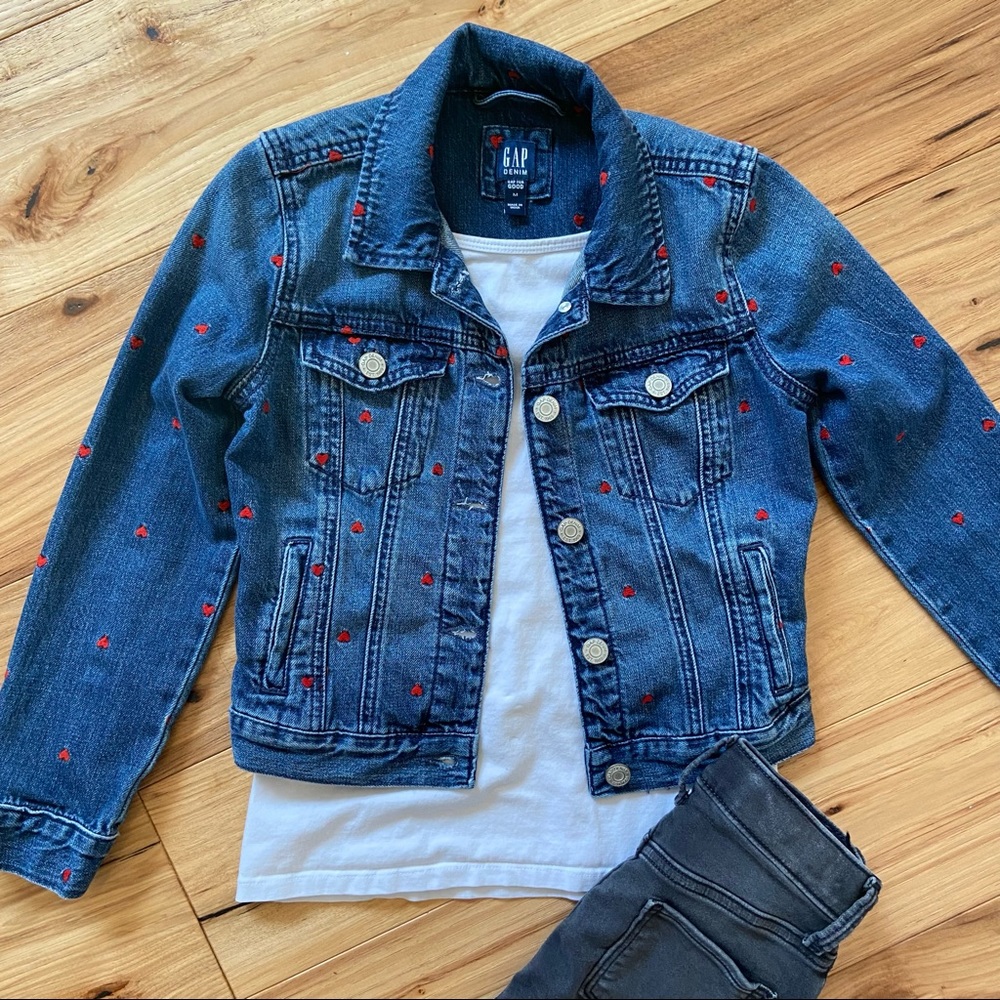 GAP Kids Embroidered Denim Jacket M(8-9y)
